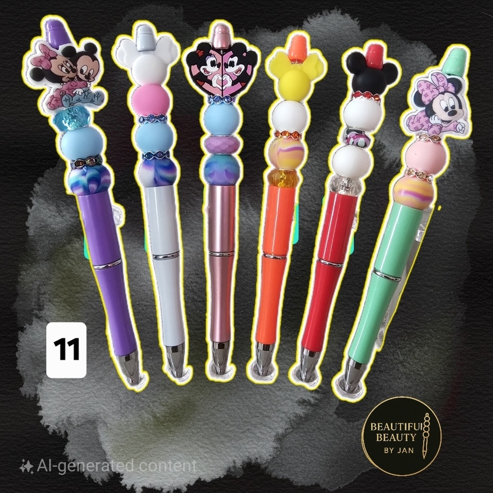 Disney Colorful Character Pen Set - Red, Blue, Yellow, Green